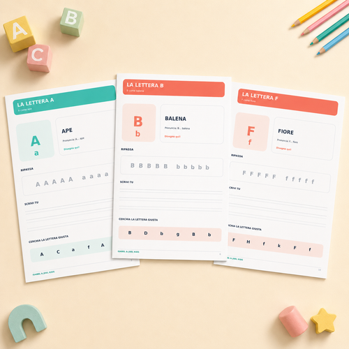 Imparo l’Alfabeto – Quaderno di Attività per Bambini 3–6 anni
