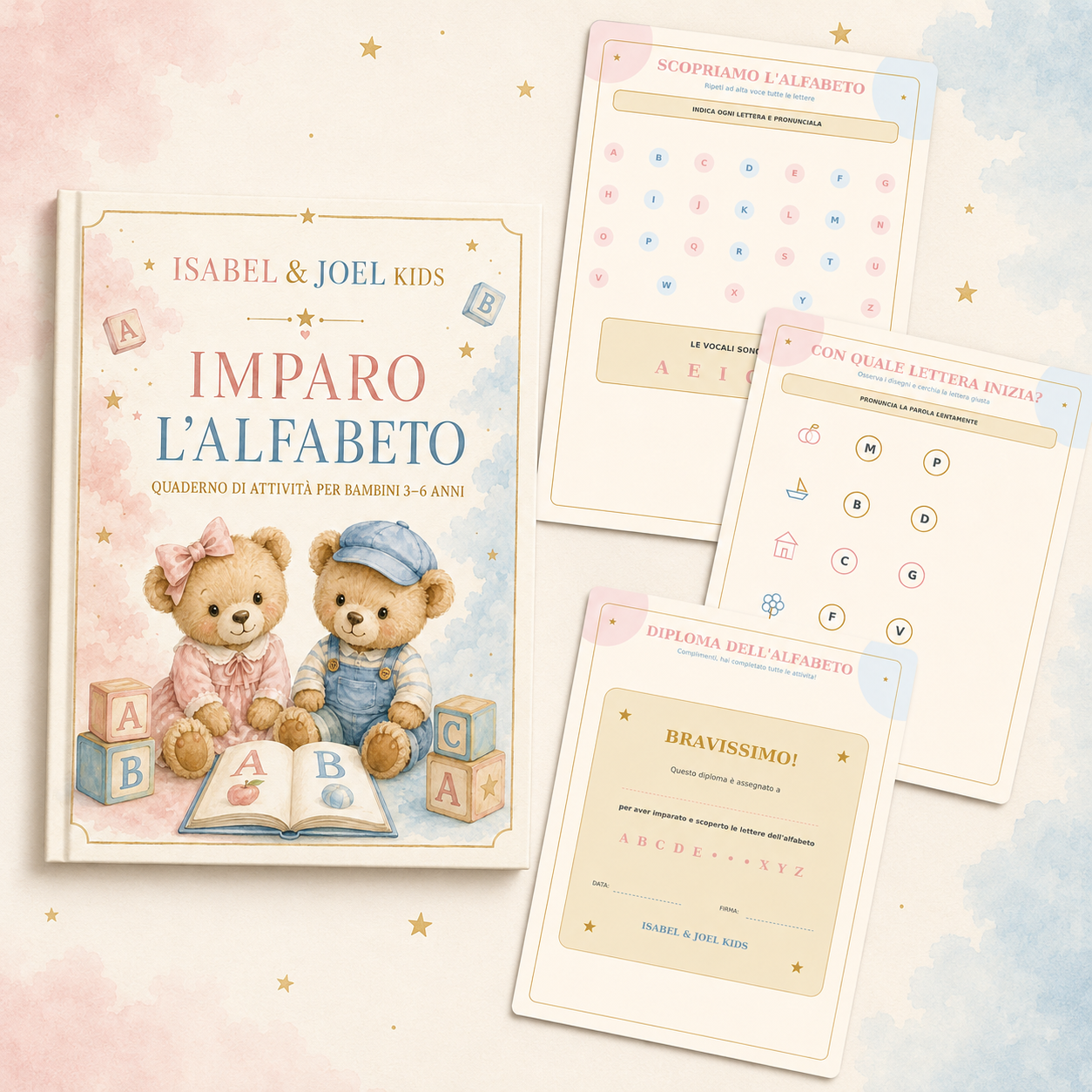 Imparo l’Alfabeto – Quaderno di attività per bambini 3–6 anni